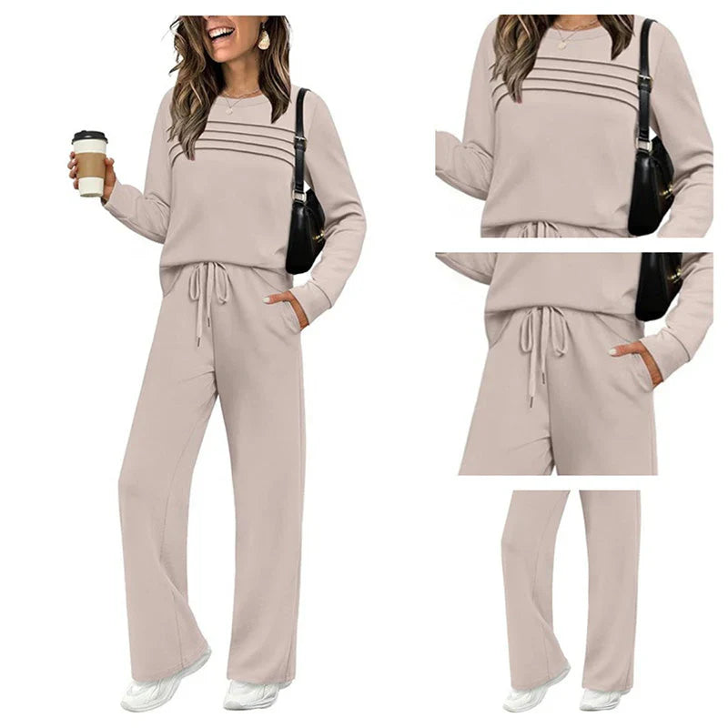 💥Uitverkoop 50% korting👗Dames casual set: top en broek met trekkoord